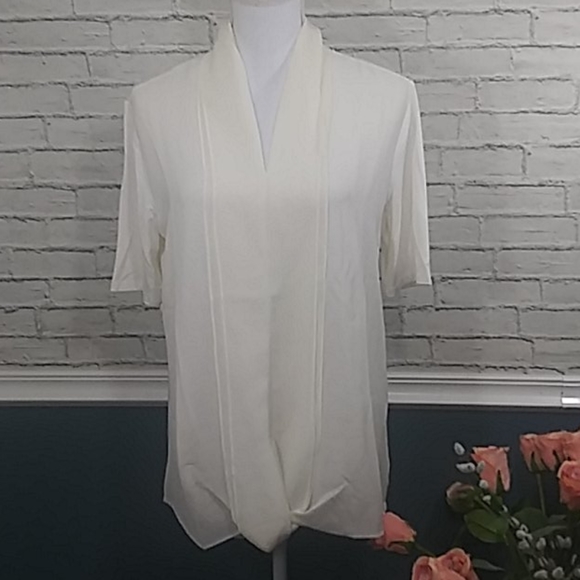 NEW H by Halston  Blouse W/ Shawl Collar - Picture 8 of 12